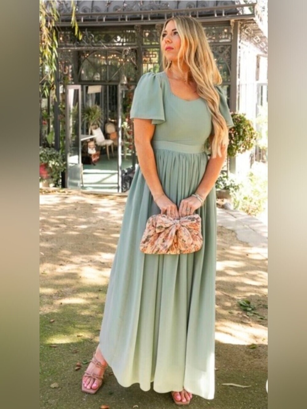 Ivy City Co Green Abbie Maxi Dress In Sage NWT